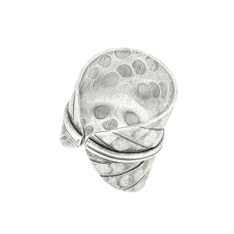 81stgeneration Women .999 Pure Silver Karen Hill Tribe Leaf Textured