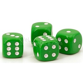 WeLoveBeads 12 mm W6 Cube Light Green / White - Made in Germany - Pack of 10