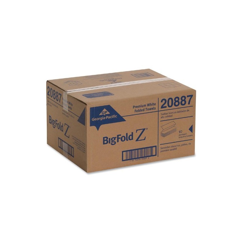 White Paper Towels, Multifold, 10 Pack, 220 Sheets/ Pack