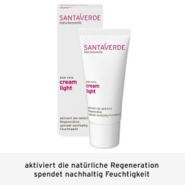 Santaverde / Cream Light / Light Face Cream / Regeneration-Promoting / Moisturising / Preserves the Suppleness of the Skin / for Normal to Combination Skin / Pure Aloe Vera Juice / Own Controlled