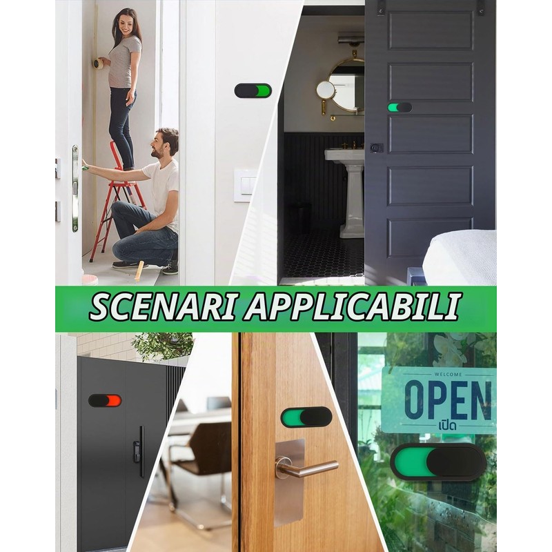 LEEQBCR 2 Pezzi Cartello Privacy, Indicatore per Porta Scorrevole per