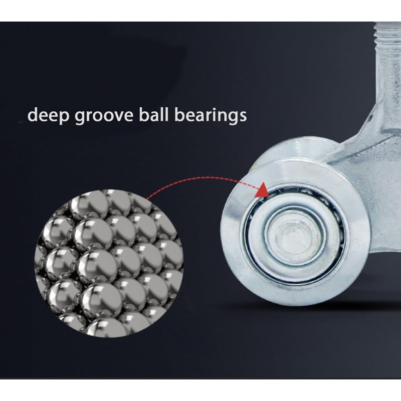 Trolley Assembly, Silent Roller Wheels for 1-3/4" Wide and 2-1/4"