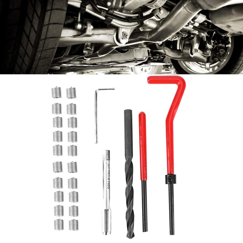 Chazcool 25Pcs Thread Repair Kit M7 x 1, Kit Thread
