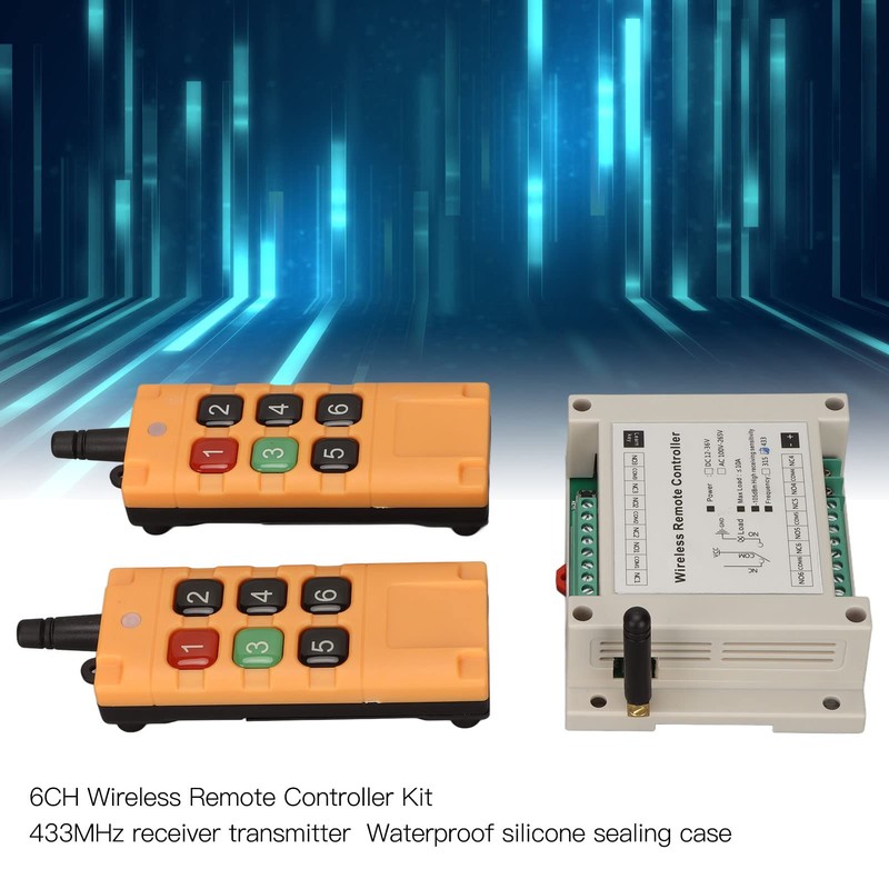 6 Channel Wireless Remote Control 433MHz 12V Transmitter and Receiver