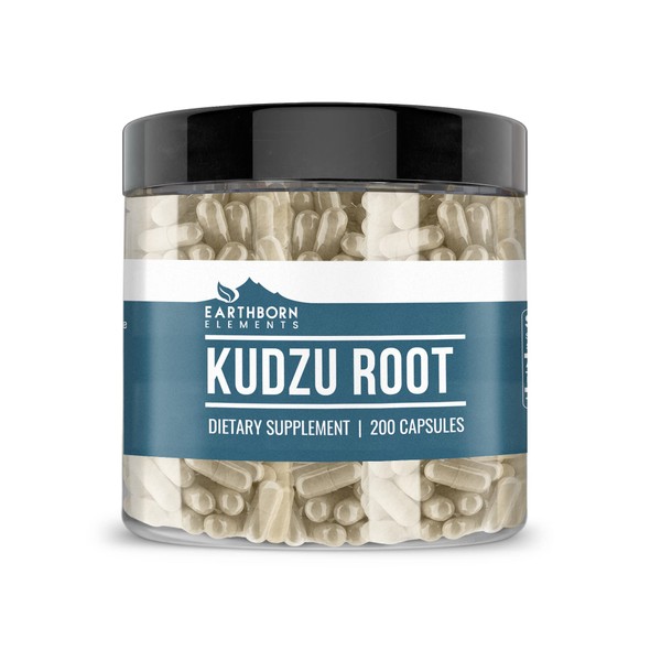 Earthborn Elements Kudzu Root 200 Capsules, Pure & Undiluted, No Additives