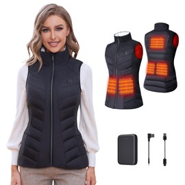 Vofuoti Heated Vest Women with Battery Pack Included, Lightweight USB Rechargeable Electric Heating Vest