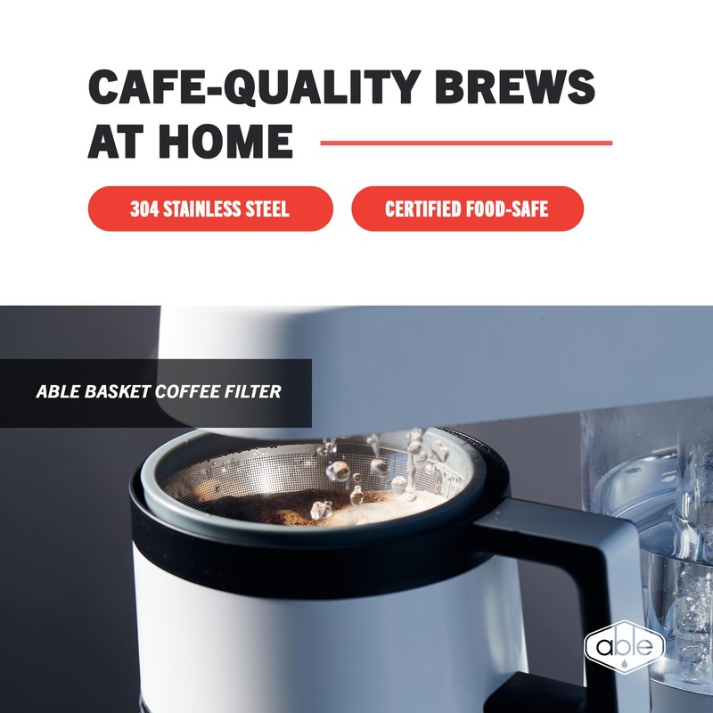 Able Brewing - Able Basket Reusable Coffee Filters, Single-Layer Coffee