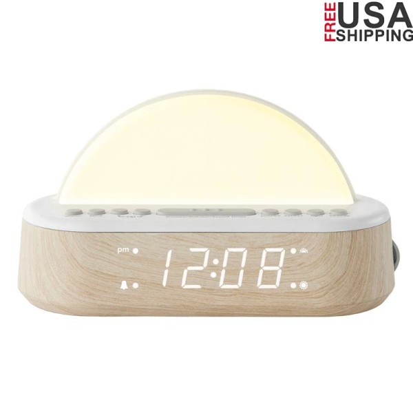 Sunrise Alarm Clock Digital W/ Tranquil Sleep Sounds Multicolor Light