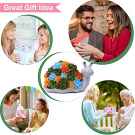 Yeomoo Snails Decorative Garden Figures Garden Decoration with Solar Lights for Outdoors: Funny Snail Decoration Living Room with Succulents Solar Fairy Lights Gifts for Mum Women Birthday Gift