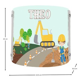 CreaDesign WA-1084, Bagger, Kinderzimmer Wandlampe personalisiert mit Namen, Nachtlicht/Schlummerlicht für Steckdose, E14, 22 x 22,5 x 8,5 cm