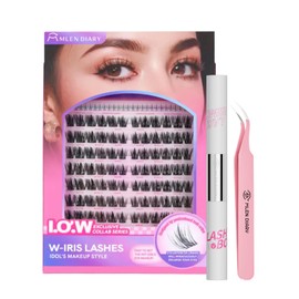 Natural Lash Extension Kit 132Pcs Cluster Lashes 9-13MM Wispy Eyelash Extensions Individual Lashes Kit with Lash Bond and Remover Tweezers DIY at Home by MLEN DIARY