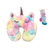 Fuzzy Unicorn Neck Travel Pillow & Unicorn Bracelet Bundle Set