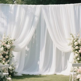 WENSINL Tela De Gasa Blanca Para Drapeado, 5 Yardas De Tul Voile, Tela Blanca Transparente Para Cenador De Bodas, Dosel Para Fiestas De Cumpleaños De Navidad, Revelación De Género, Baby Shower, Decora