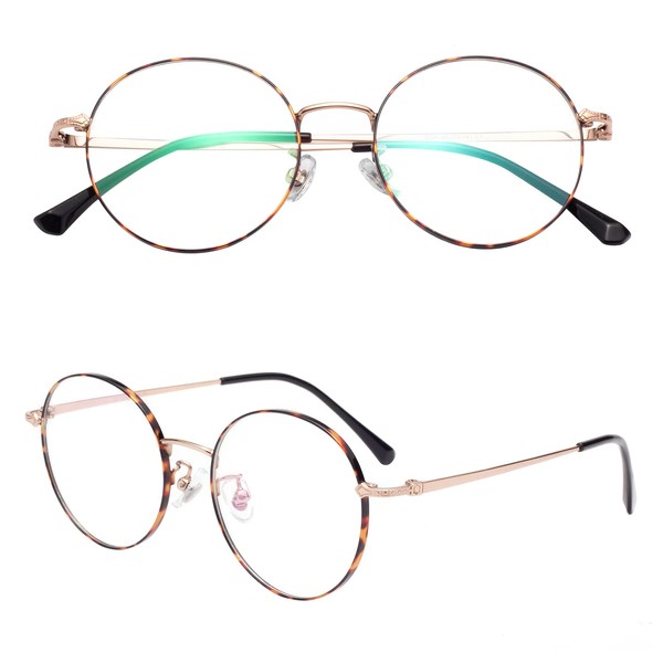 [LianSan] 老眼鏡 軽い ブルーライトカット チタン合金 ケース付き メンズ レディース ベッコウ 度数+3.00