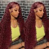 KRKRYQ 99J Burgundy 13x6 Lace Front Wigs Human Hair 28