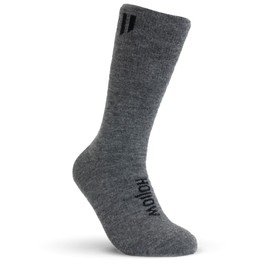 HOLLOW Alpaca Boot Socks for Men and Women, Moisture Wicking Alpaca Socks for Hiking, Running, Outdoors, Any Season Boot Sock, Temperature Regulating, Light Compression, Medium, Grey