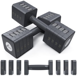 Adjustable Dumbbells Hand Weights Set: Sportneer 5 in 1 Weight Adjustment 10 LB Dumbbells Set of 2 Free Weights Fast Adjust Dumbbell Weight Set for Women Men Home Gym Exercise Workout Strength