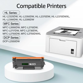 greencycle TN760 TN730 Toner Cartridge Compatible for Brother TN-760 TN-730 with CHIP Work with DCP-L2550DW HL-L2350DW HL-L2395DW HL-L2370DW MFC-L2750DW Printer (Black 4 Pack)