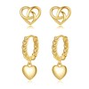 STAYLOVE Small Gold Heart Dangle Earrings for Women Dainty 14k