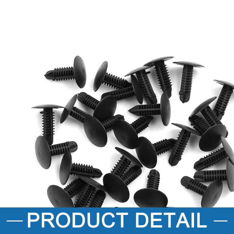A ABSOPRO Plastic Rivets 5 mm Plastic Black (Set of