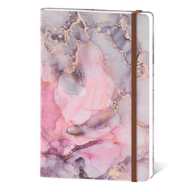 Hnogri Lined Journal Notebook, Hardcover Journal for Women, 160 Pages Thick Paper, Medium 5.7 x 8.4 in, Cute Aesthetic Floral A5 Ruled Notebook for Writing Journaling Work School Office, Red Marble