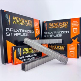 Renewed Warriors T50 Galvanized Staples – Heavy Duty 3/8" Crown, 1/2" Inch Leg Length – Fits All T50 Staple Guns – Forged in Fire & Ice, Rust Resistant – 2000 Count Pack