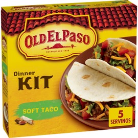 Old El Paso Soft Taco Dinner Kit with Flour Tortillas, Mild Taco Sauce, and Seasoning Mix, Easy Meal Prep, 10 Ct, 12.5 oz