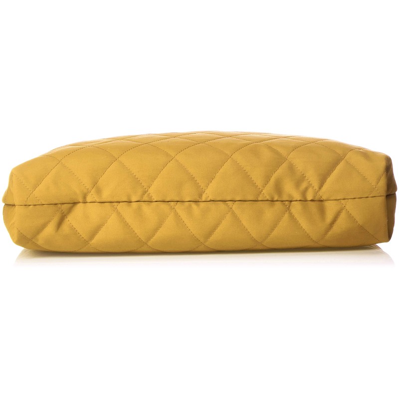 Forna Quilted Marche-Shaped Tote Bag, yellow (mustard)