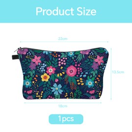 svpfuo Girls' Cosmetic Bag, Cosmetic Bag, Make-up Bag, Suitable for Storing Cosmetics in a Printed Cosmetic Bag, Flower Cosmetic Bag, Multifunctional Organiser, a, Normal