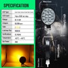 HONLEEX 2Pcs 3.4'' Round Off Road Lights Amber/3000K,14 LEDs 17w