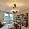 Piepooye Modern Crystal Chandelier 4 Lights Black Semi Flush Mount