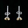 AURA GEMS Natural Citrine Crystals Round Shape Stud Earring For