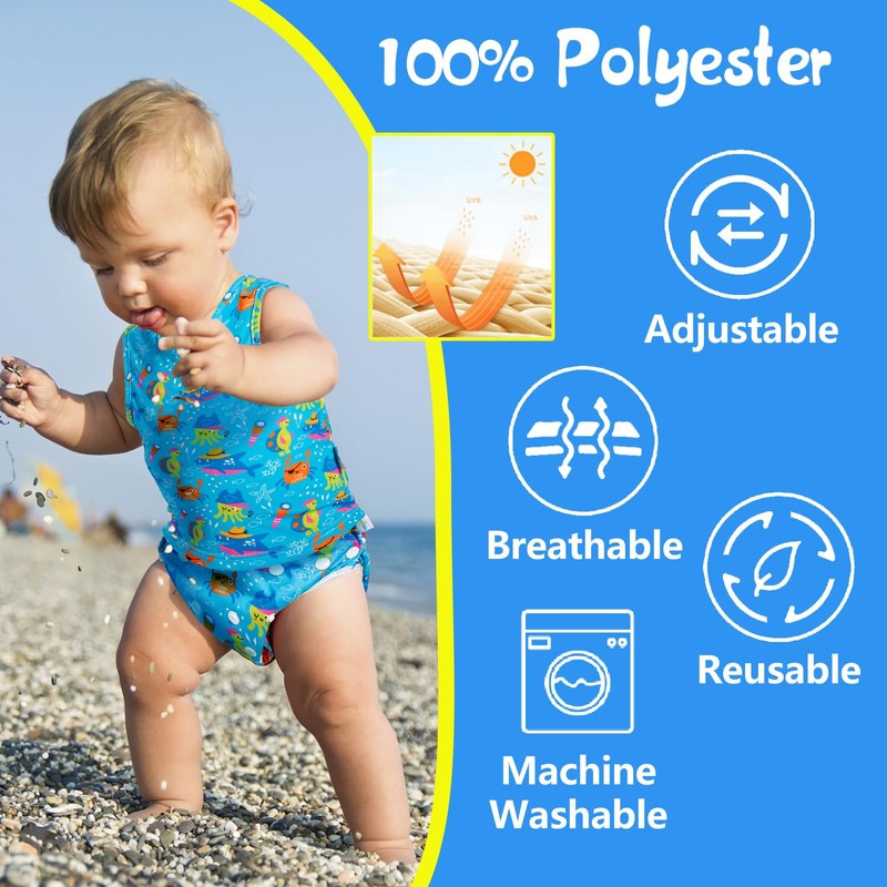 Babygoal Baby Swim Diapers 3 Pack for 0-8 Months Infant
