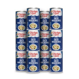 Chicken of the Sea Jack Mackerel in Brine, 15 oz. Cans (Pack of 12), Nutrient Rich, Wild Caught Canned Mackerel