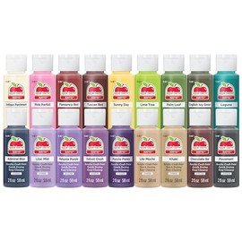 Apple Barrel PROMOABII Matte Finish Acrylic Craft Paint Set Designed for Beginners and Artists, Non-Toxic Formula That Works on All Surfaces, 2 Fl Oz 