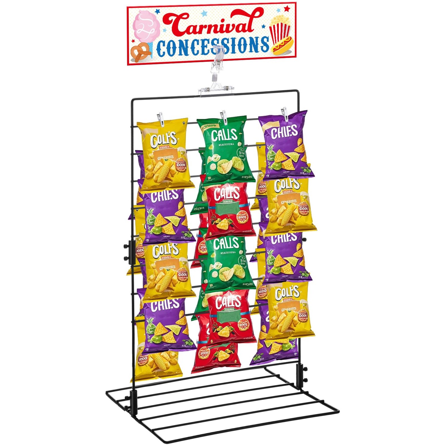 Geelin Carnival Party Potato Chip Rack Carnival Concessions Sign and ...