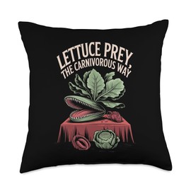 Flytrap Gardener Humor Carnivorous Plant Lover Design Throw Pillow