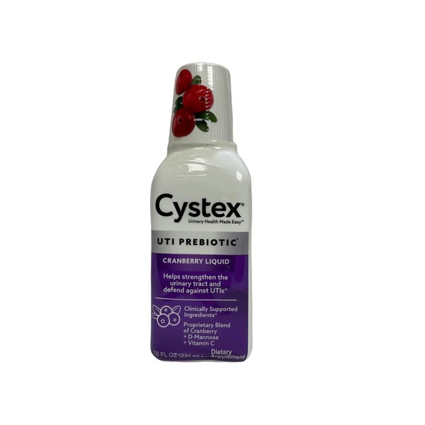 Cystex UTI Prebiotic Cranberry Liquid, Urinary Tract Support with D-Mannose,