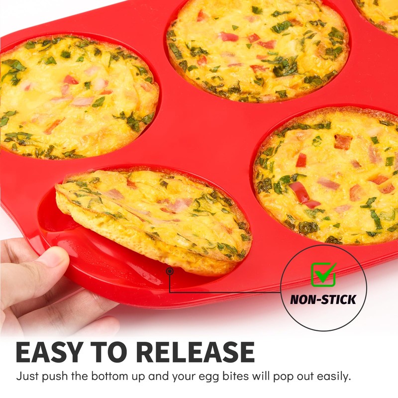 Puyeipt 4 Inch Silicone Egg Molds for Breakfast Sandwiches, 2