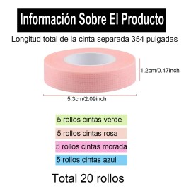 20 Cintas Extensor De Pestañas Micropore Paper Cinta Médica