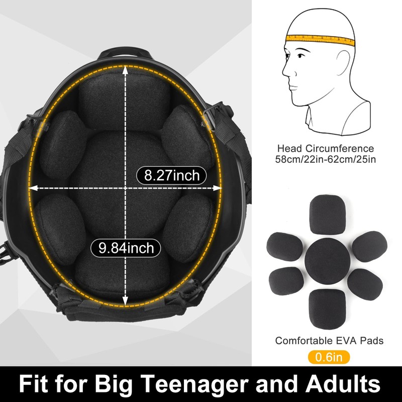 VPZenar Tactical Helmet,Airsoft Mesh Mask and Googles,MICH Helmet Accessories for