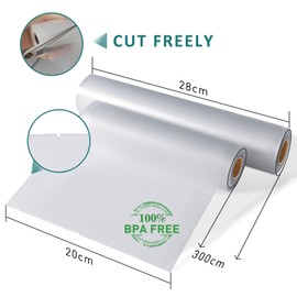 YISH Vacuum Bags Vacuum Film Rolls Vacuum Bags Food Vacuum Rolls: 4 Vacuum Sealer Films 20/28 x 300 cm Foil Rolls for Film Sealer, Foil Bags for Vacuum Sealer Sous Vide Vacuum Bags