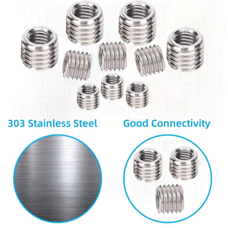 Self Tapping Thread Insert, 10 Pieces 10mm Thread Repair Sleeves