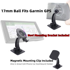 iSaddle 17mm Sticky Adhesive Mount Holder for Garmin GPS & Smart Phones - Car Windshield/Dashboard Flexible Permanent Holder Soft Base for Garmin Nuvi GPS Navigator/Cell Phone Magnetic Mounting Holder