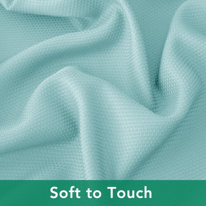 Biscaynebay Outdoor Tablecloth Textured Fabric 60x60 Inch Rectangular, Aqua Blue
