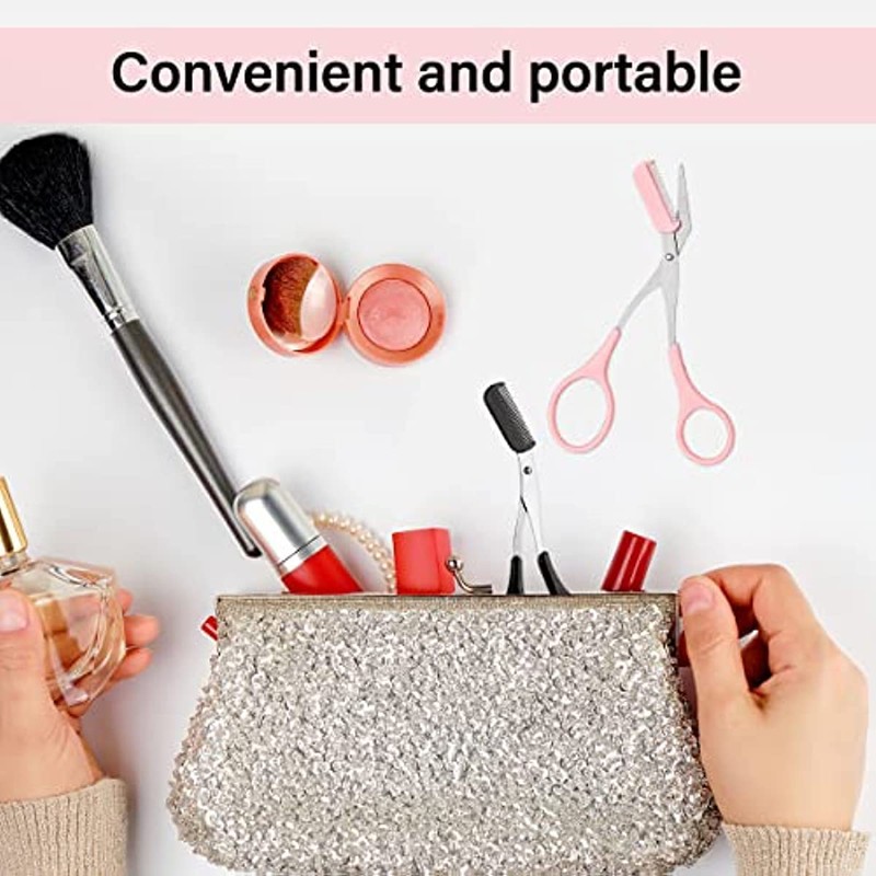 GRAYSPCE Eyebrow Trimmer Scissors, with Comb Professional Eyebrow Comb Scissors