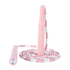 Alomejor Skipping Rope, Segmented Soft Beads Skipping Rope Adjustable Length Fitness Skipping Rope for Children Adults (Pink Routine)