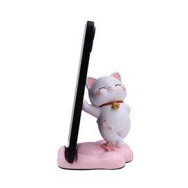 Amamcy Cute Cat Phone Holder Desk Ornament Kawaii Phone Stand Universal Desk Phone Stand for All Mobile Smartphones Tablets