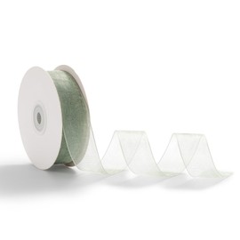 AOKSUNOVA Organza Ribbon Eucalyptus Green 2.5 cm x 45 m Ribbon Wedding Gift Ribbon Organza Ribbon