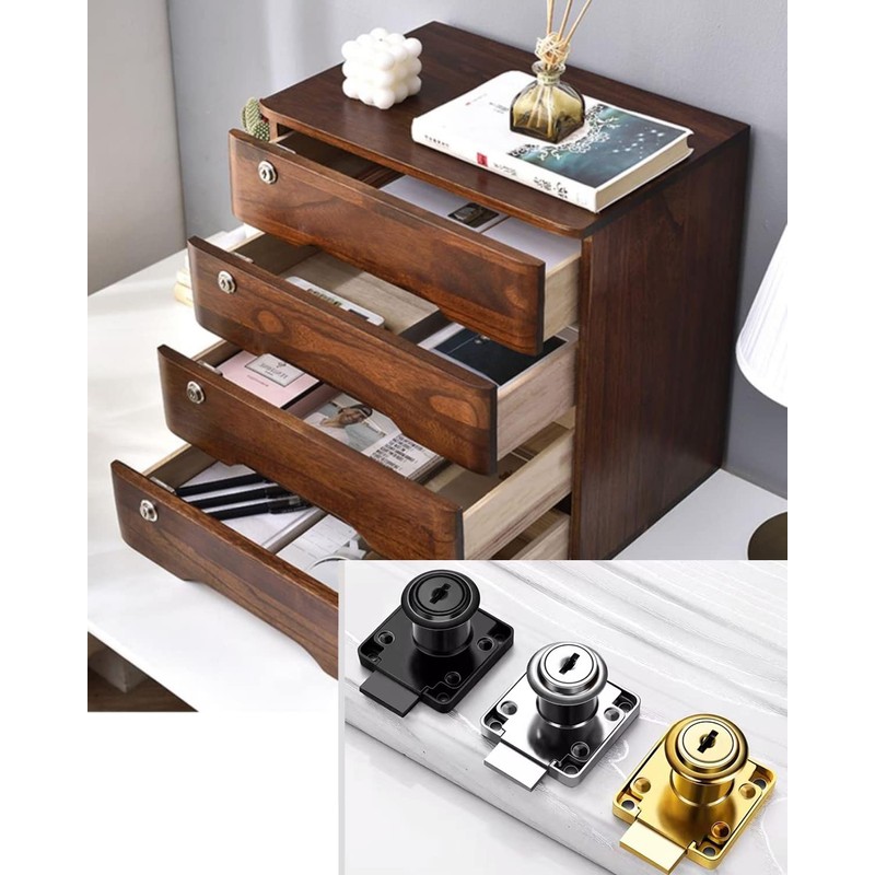 Cabinet Drawer Locks with Keys- XIEHE 138 Zinc Alloy Replacement